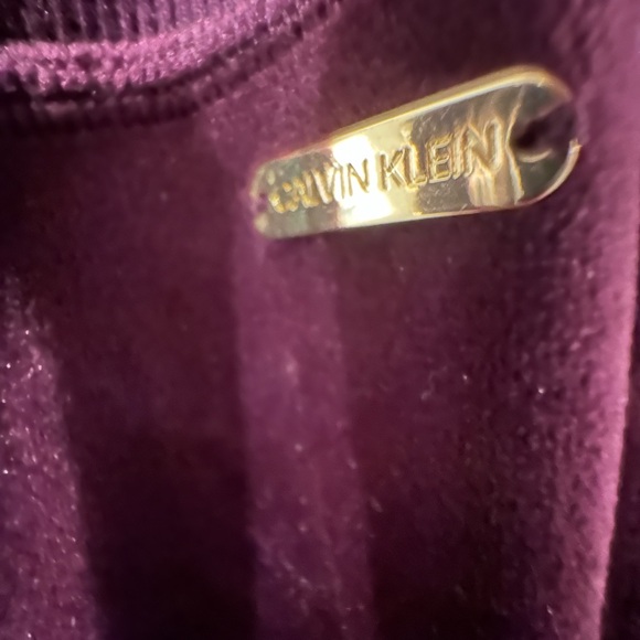 CALVIN KLEIN PURPLE VELOUR  DRAWSTRING WAIST  WIDE LEG PANTS SIZE L RETAIL $69 - Picture 4 of 4